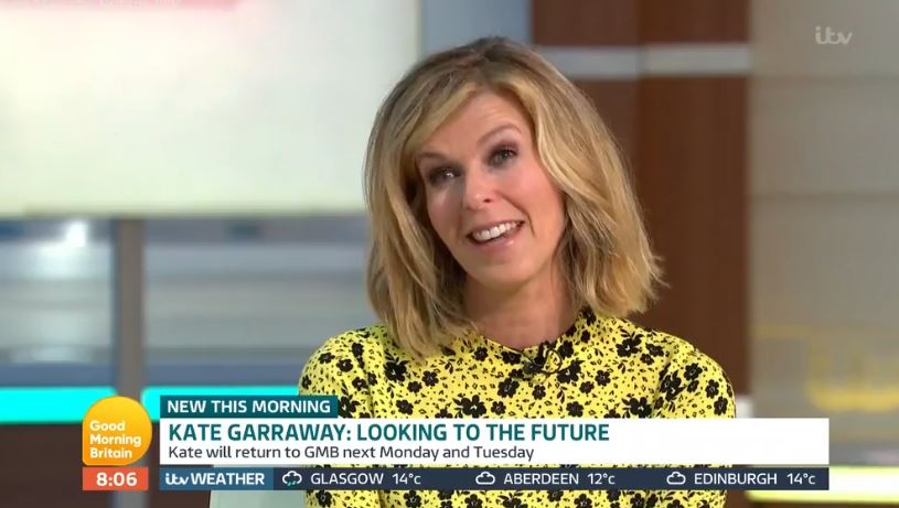 Announcing her return to GMB, she smiled: 'I’m going to come back, I’m afraid'