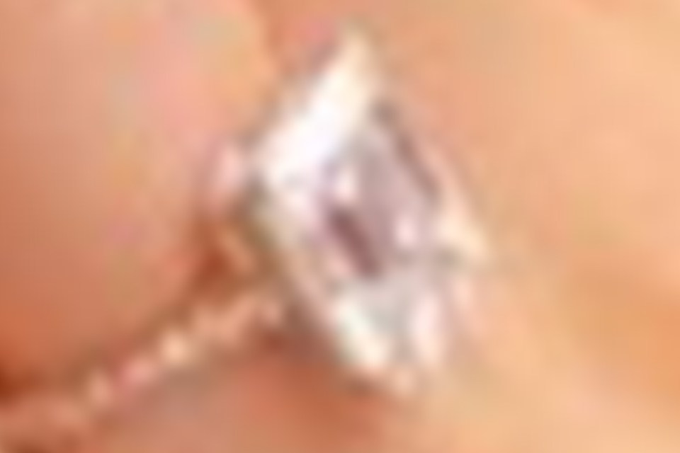 The emerald cut engagement ring is estimated to feature a 4.5-5 carat diamond