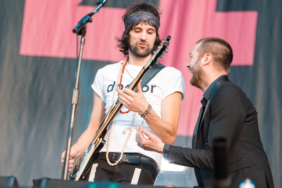 Serge, left, with Tom on stage