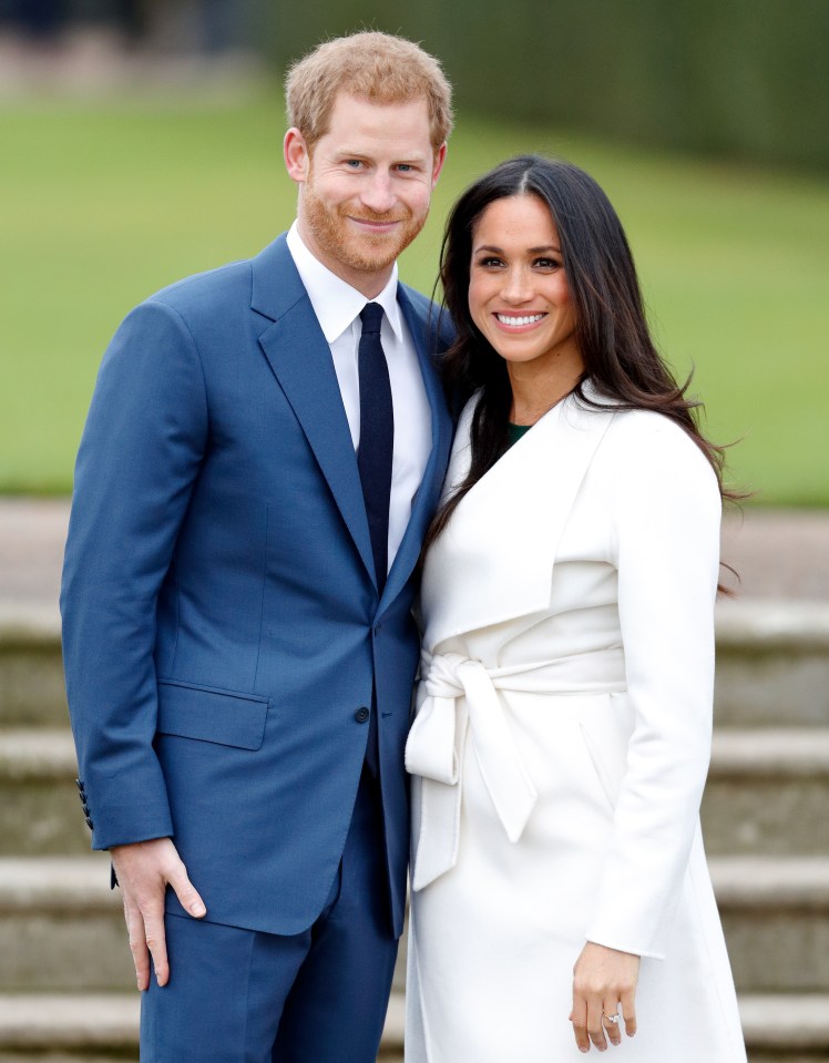 Harry and Meghan Markle announcing their engagement