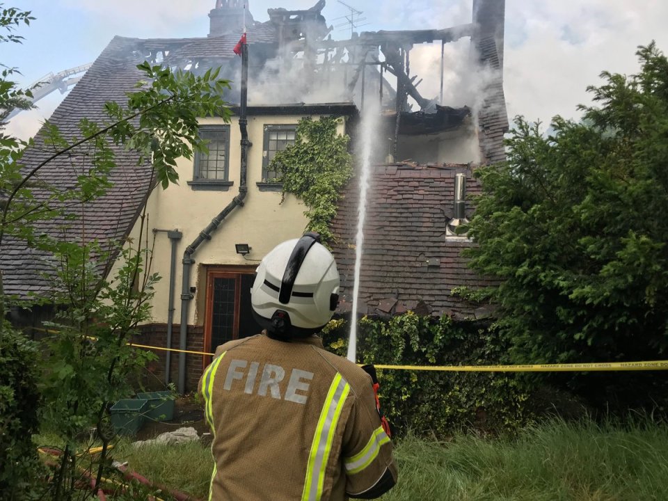 Over 70 firefighters were called to the scene to battle an enormous blaze that had engulfed the mansion