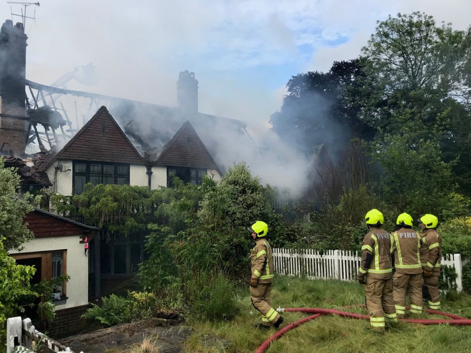 The £3 million mansion was burnt to the ground