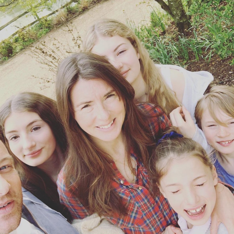 Jamie and Jools have five children - Poppy, 18, Daisy, 17, Petal, 11, Buddy, nine, and River, three.