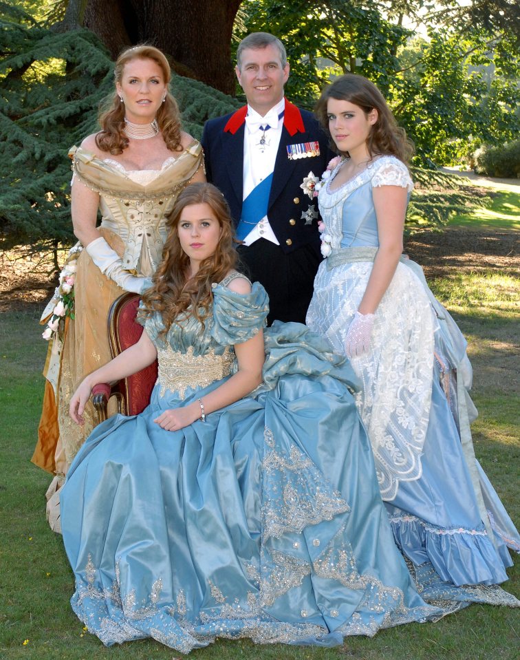 Sarah Ferguson, Duchess of York, Prince Andrew, Duke of York, Princess Eugenie and Princess Beatrice pictured together in 2006