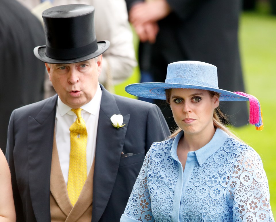 Prince Andrew pictured with Beatrice at the Royal Ascot in 2019