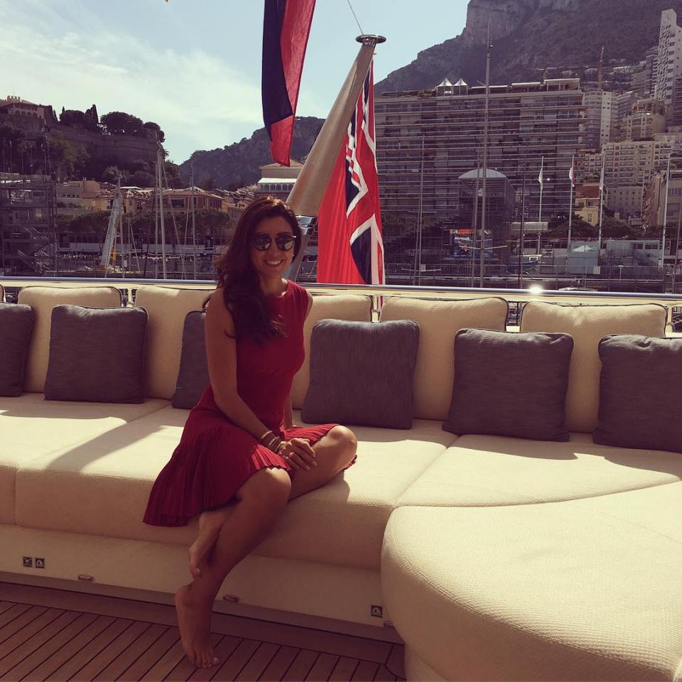 Fabiana relaxes on board the Petara