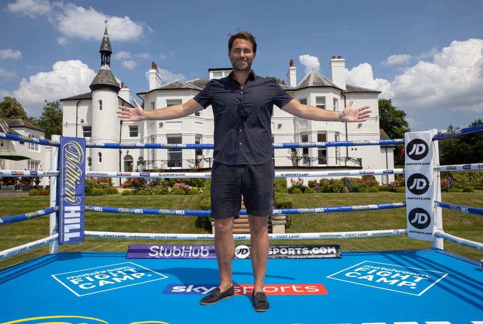 Eddie Hearn has set-up the incredible boxing ring in his own back garden