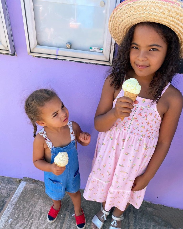 Rochelle's daughters Alaia-Mai (R) and Valentina Raine