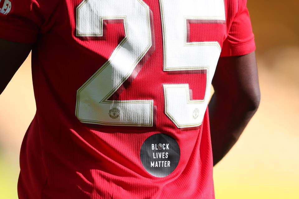  Premier League players have the Black Lives Matter badges on their shirts