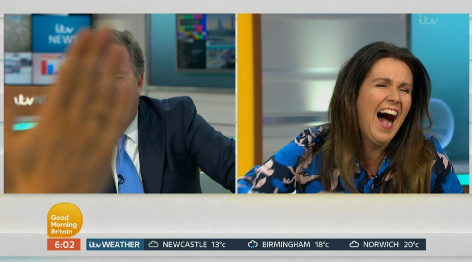 Piers Morgan’s Gogglebox rant was interrupted by a cameraman waving in his face today on Good Morning Britain