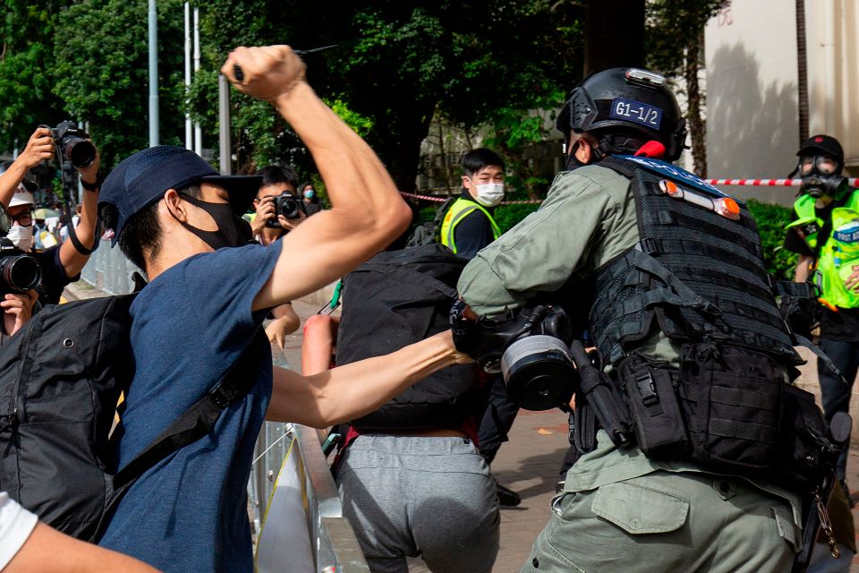 The attacker allegedly tried to stop an arrest during the July 1 protests