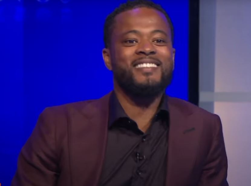 Patrice Evra without a Black Lives Matter badge on June 19 when Tottenham played Manchester United