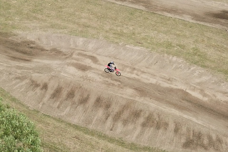 Tom also performed his stunts on a motocross bike as filming resumed after lockdown