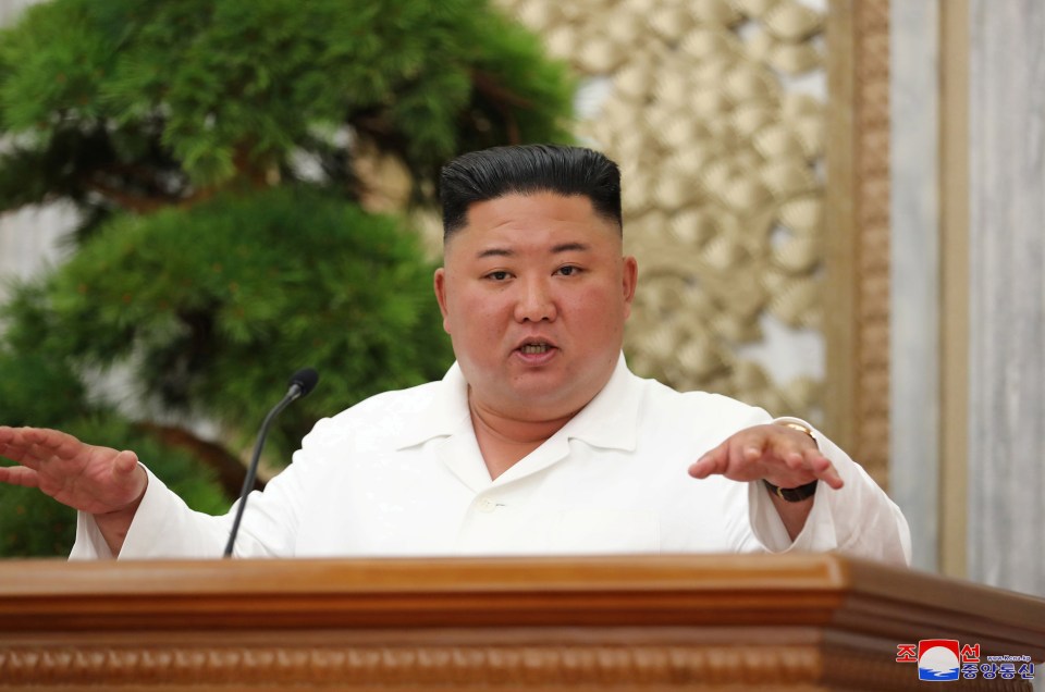 This photo provided by the North Korean government, reportedly shows leader Kim Jong-un at a politburo meeting on July 2