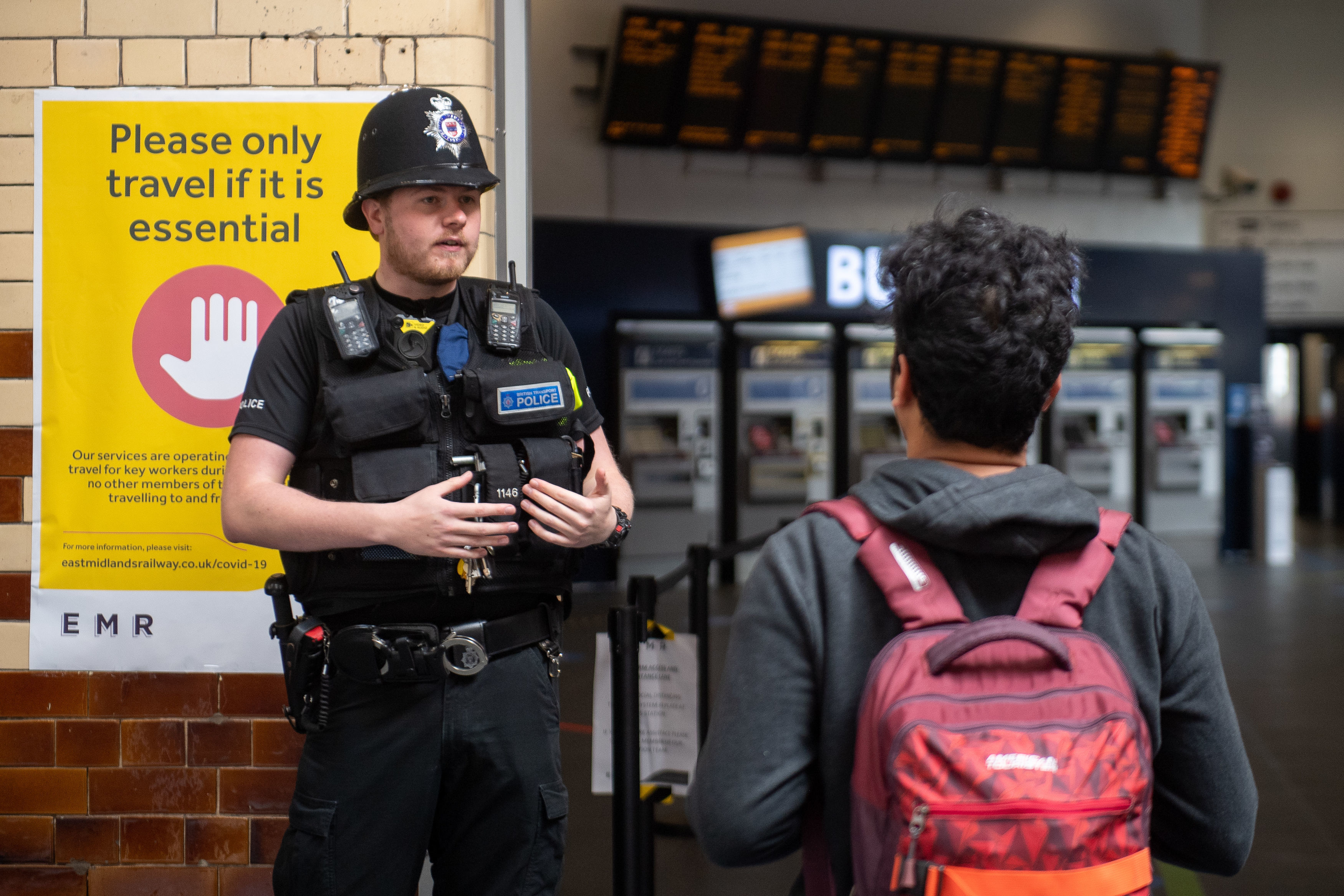 People were stopped from travelling out of the city by train unless the journey was absolutely necessary