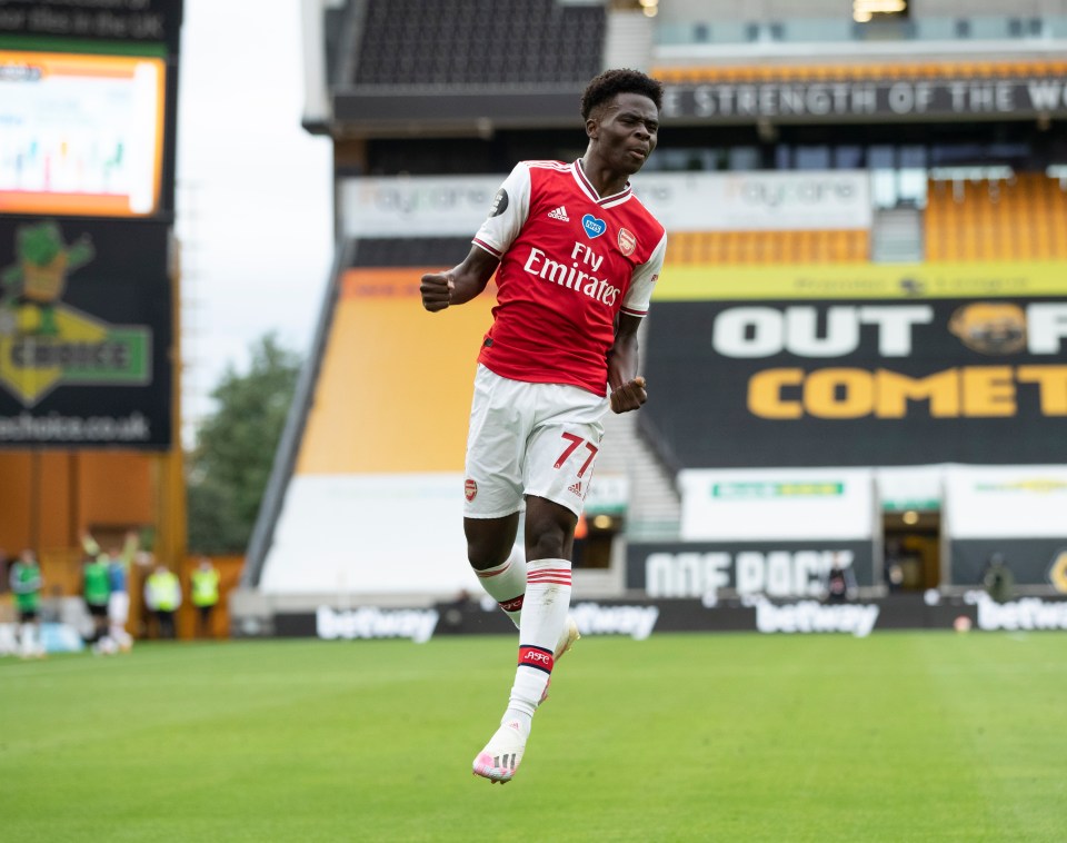 Saka, 18, capped off his perfect week with a crucial opening goal