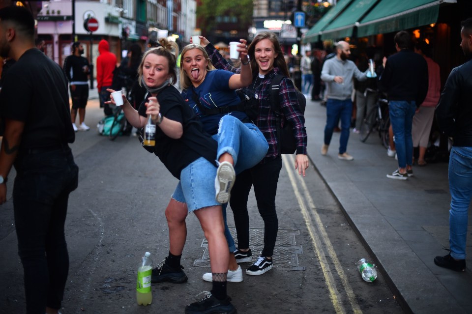 People were continuing the party today in Soho, London