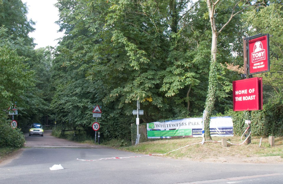 The car park of the Toby Carvery was cordoned off