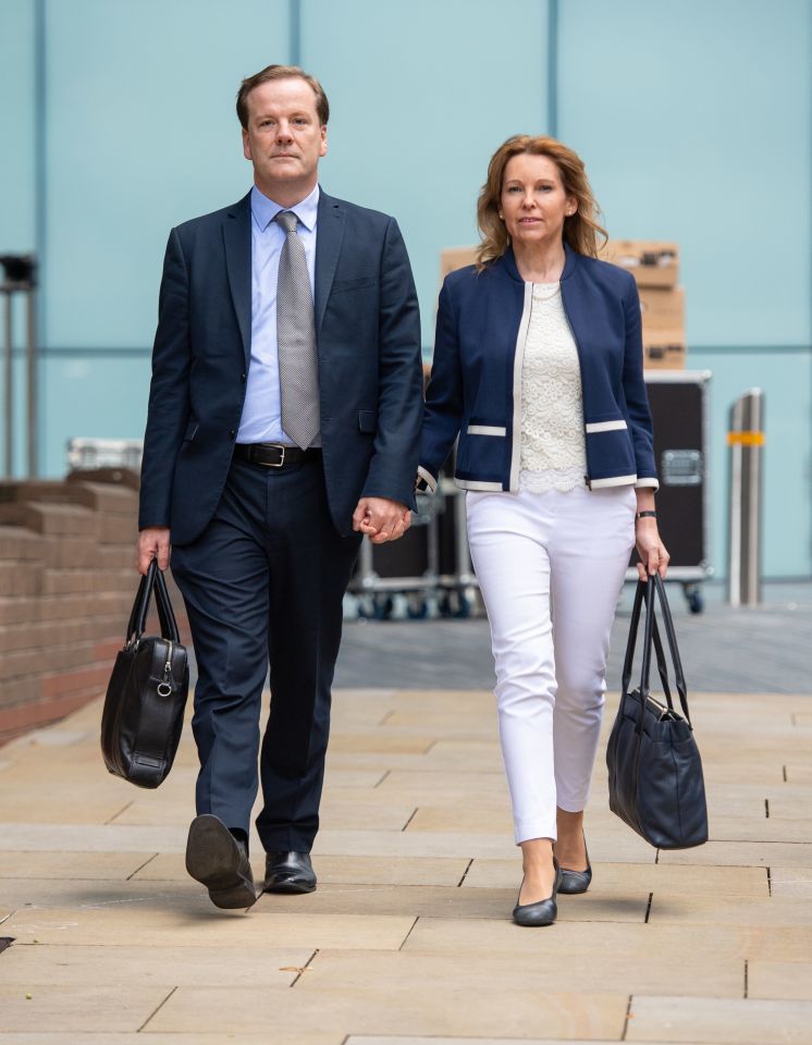 Former Conservative MP Charlie Elphicke arriving at Southwark Crown Court alongside his wife, and MP for Dover, Natalie Elphicke