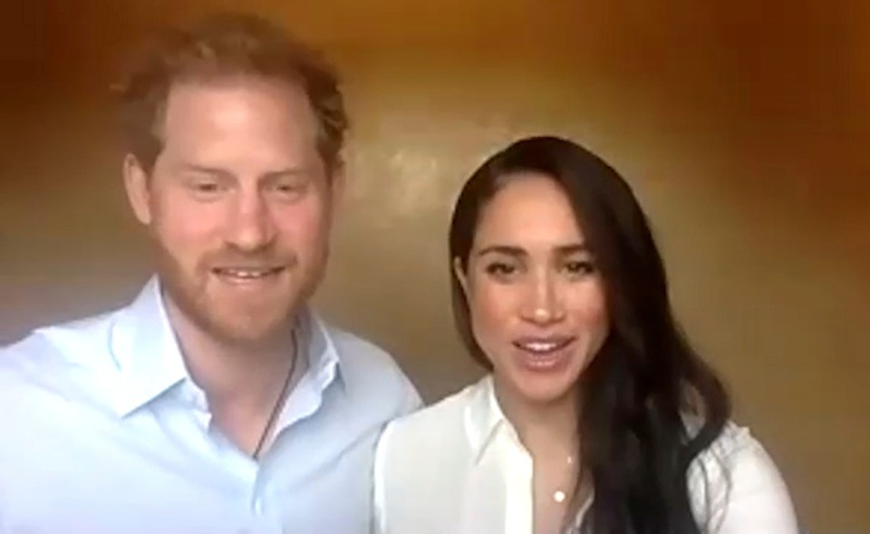 Prince Harry and Meghan Markle appeared on Zoom together earlier this week