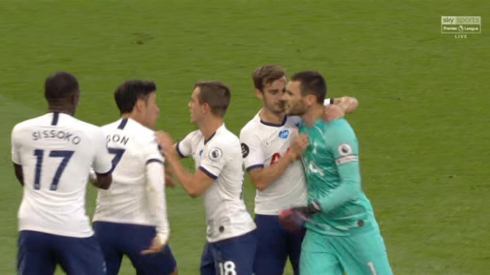  Son appears to retaliate and goes back for the Tottenham keeper and captain