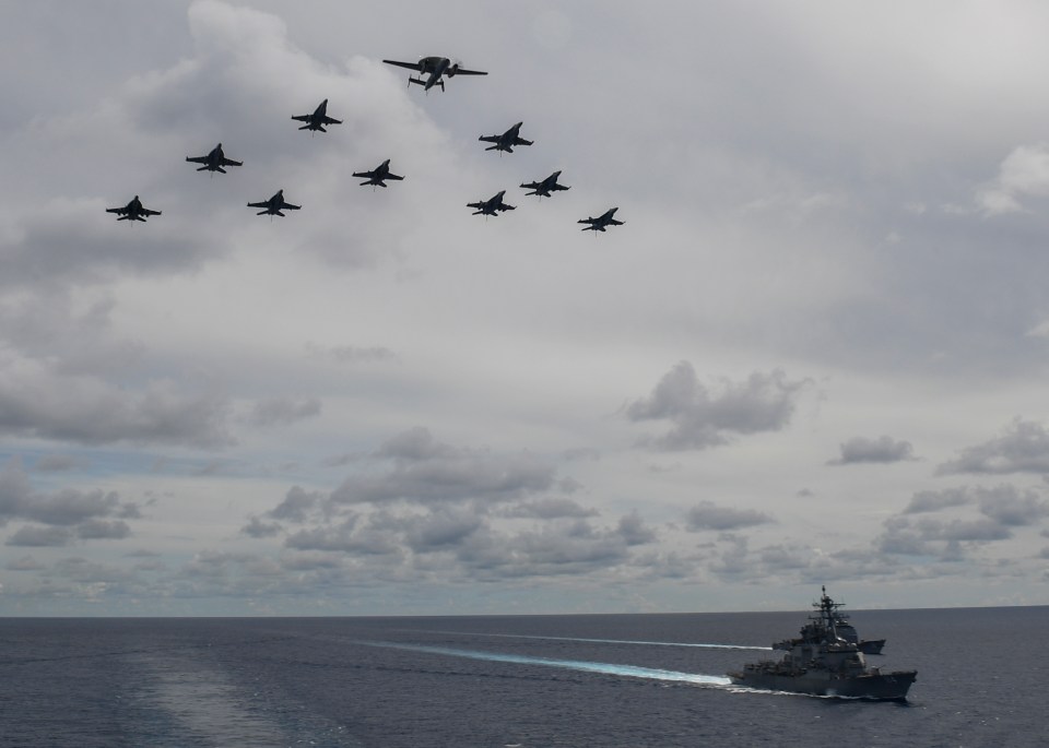 US Carrier Strike Group  conducts operations in the South China Sea