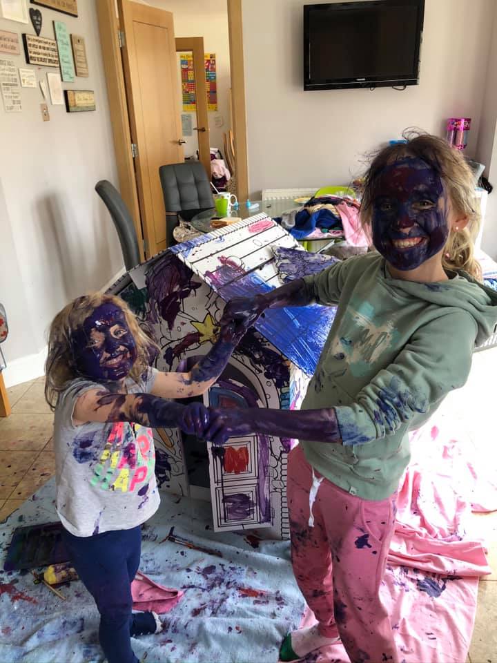 Another parent admitted she didn’t know whether to laugh or cry when she found her kids covered in paint