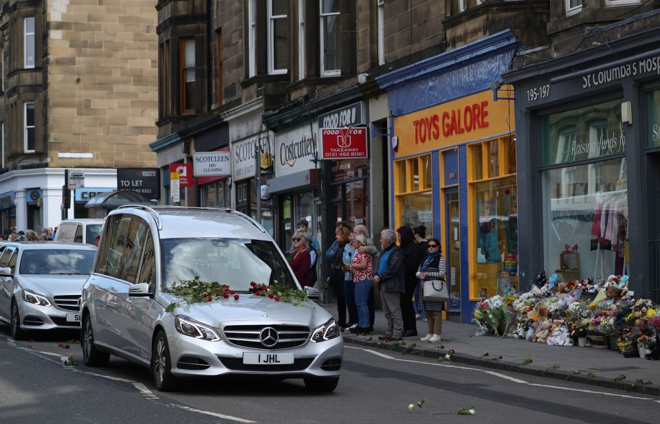 Mourners paid tribute to Xander Irvine, three, who died last month