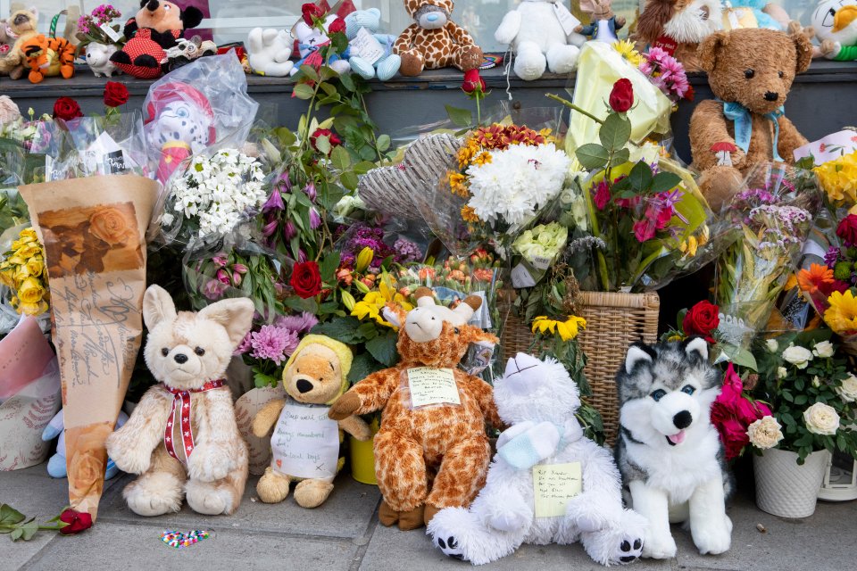 Flowers, teddies and notes were left by locals and businesses