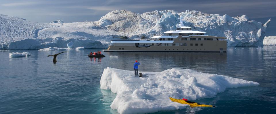 There are snowmobiles onboard for adventurous guests