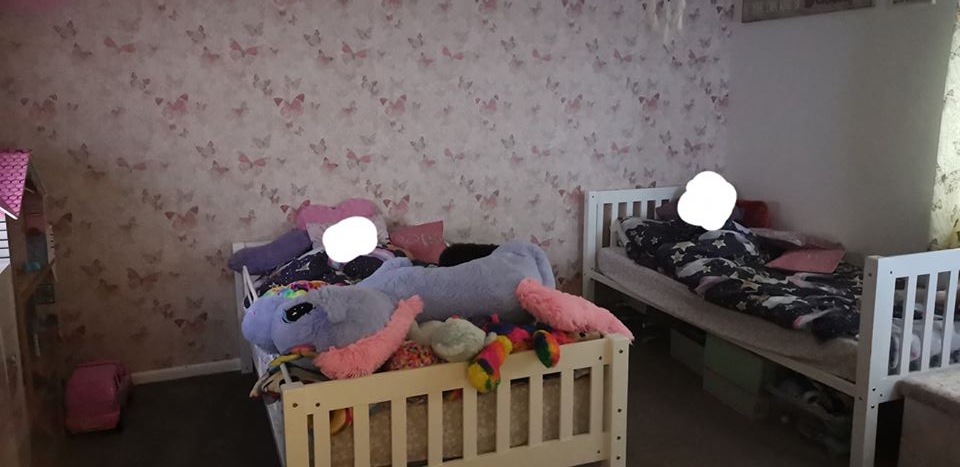  Before: The room was more spacious, but two young girls were unable to share without squabbling