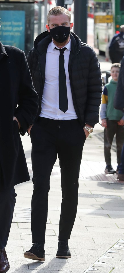 Premier League star Oli McBurnie outside Leeds Magistrates' Court today