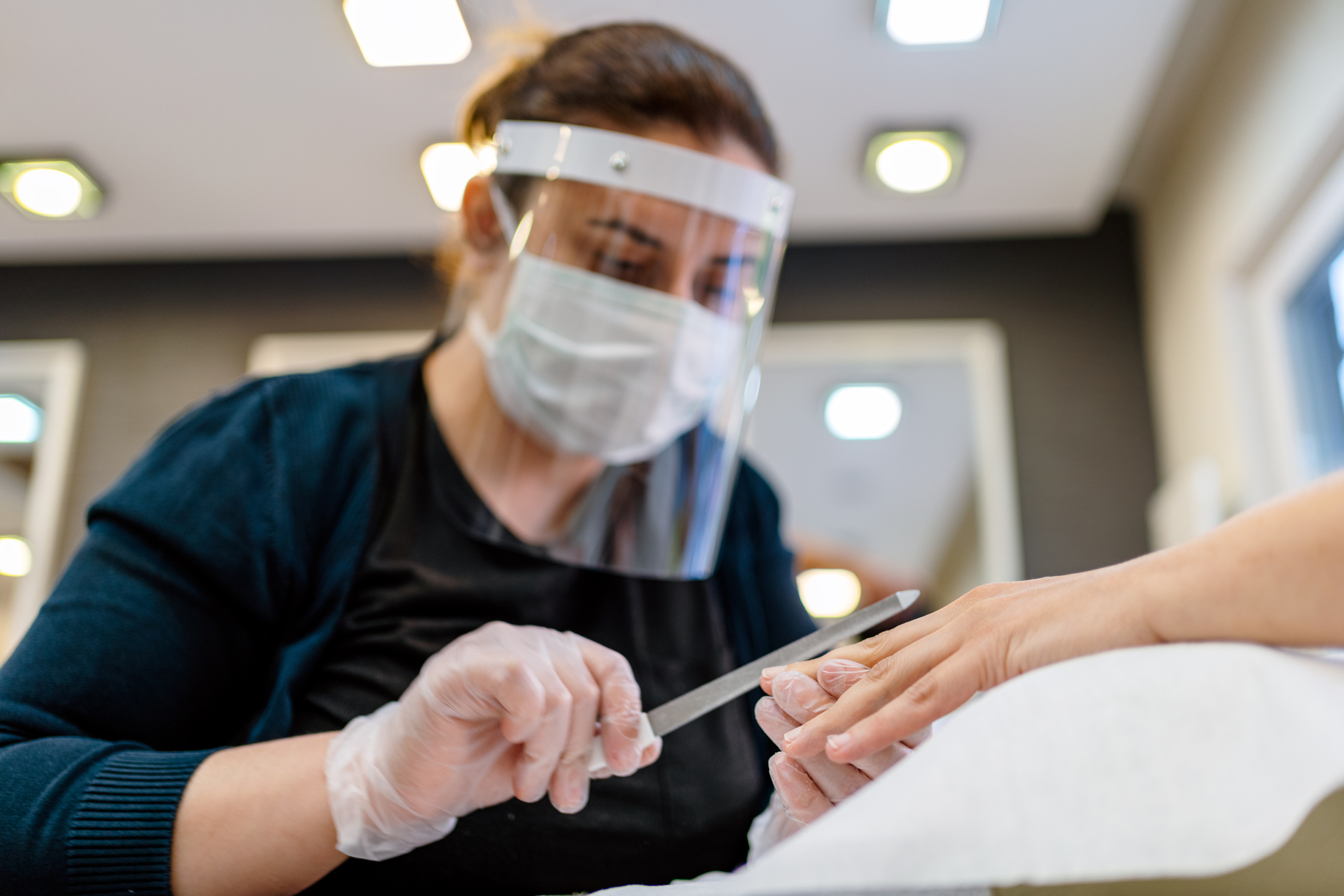 All members of staff at beauty salons will be required to wear visors and other PPE