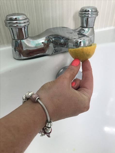 A lemon cut in half will make your taps shine again