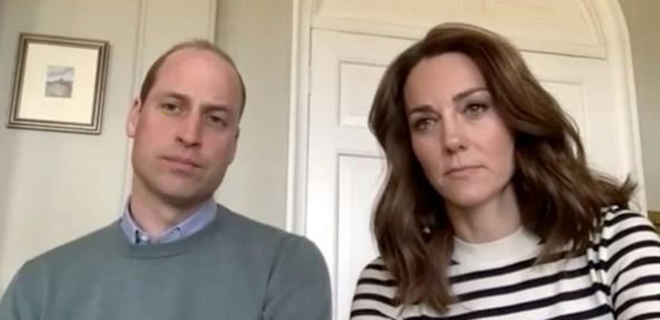 The Duke and Duchess of Cambridge have undertaken numerous video chats during lockdown. Pictured in April