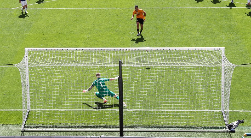 Raul Jimenez sent Jordan Pickford the wrong way from the penalty spot to open the scoring