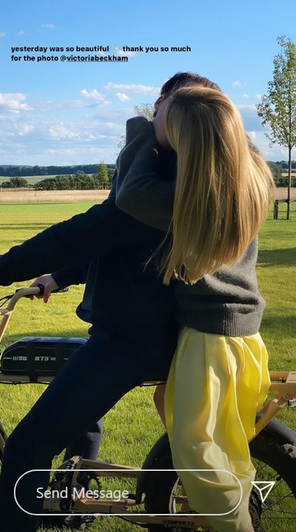 Nicola thanked Victoria Beckham for taking this cute candid snap of the couple