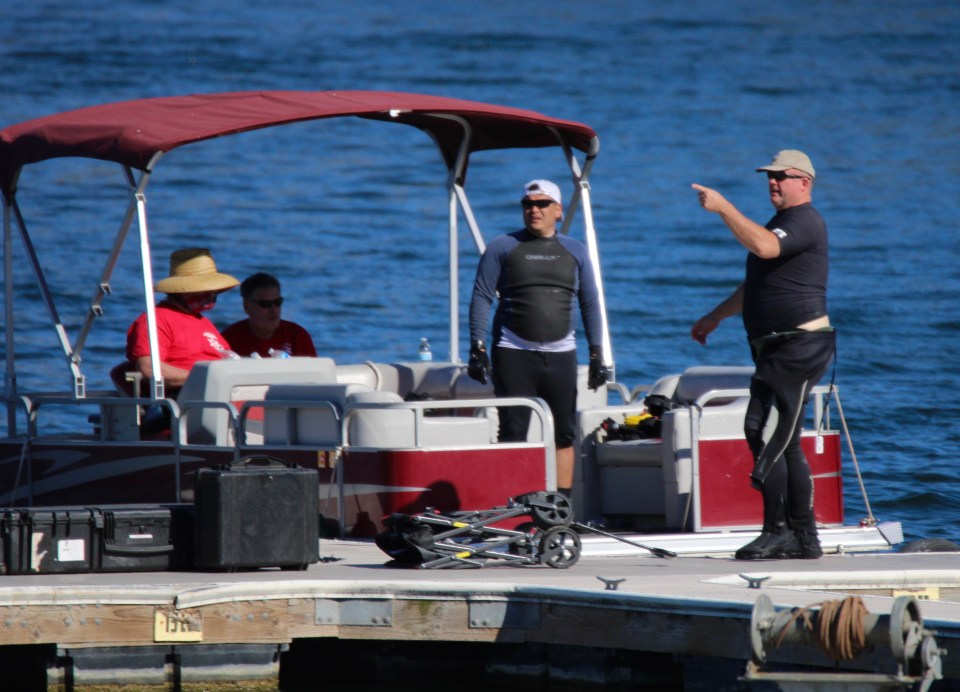 The search party is methodically combing the bottom of the lake