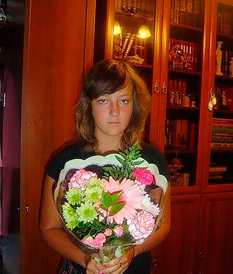 Alexandra Erokhova pictured as a teenager before her wedding