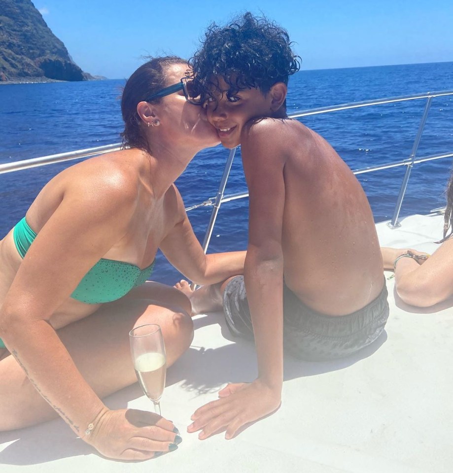 Cristiano Ronaldo Jr is holidaying with relatives including his aunt Elma, Ronaldo's sister