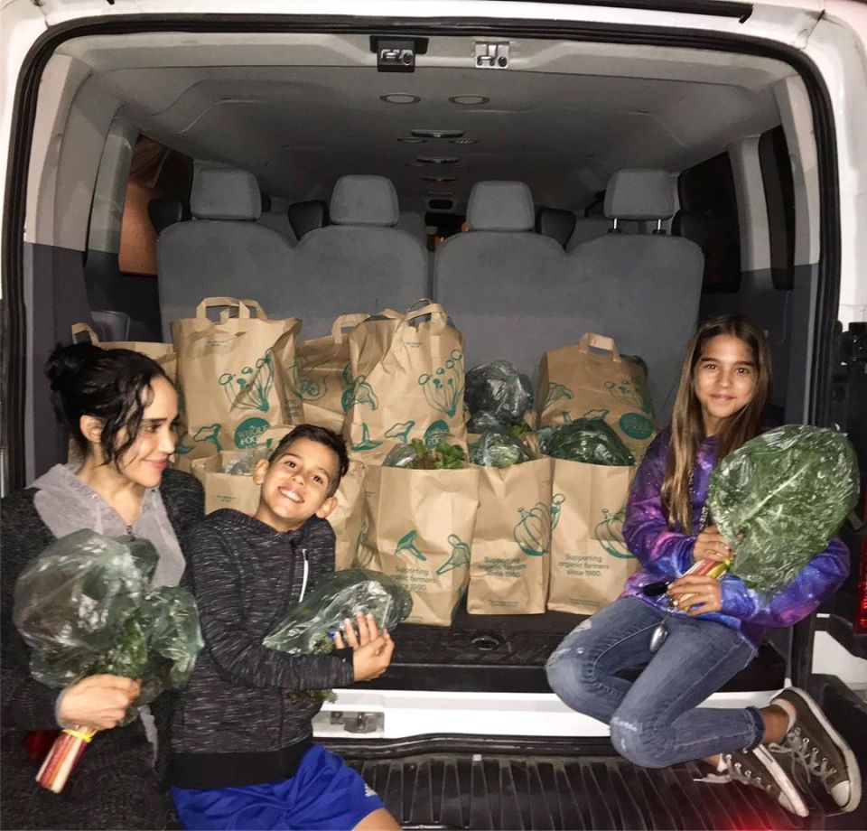 Nadya shared a snap of piles of shopping bags as she stocks up to feed 14