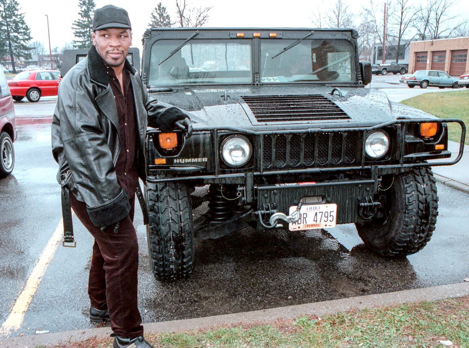 Mike Tyson drove his Hummer to give a talk to students about his rape conviction in Warren, Ohio in 1996