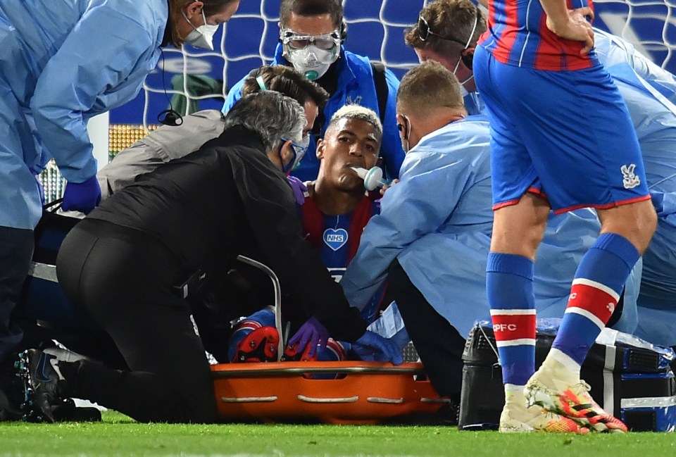  The left-back required a stretcher and oxygen