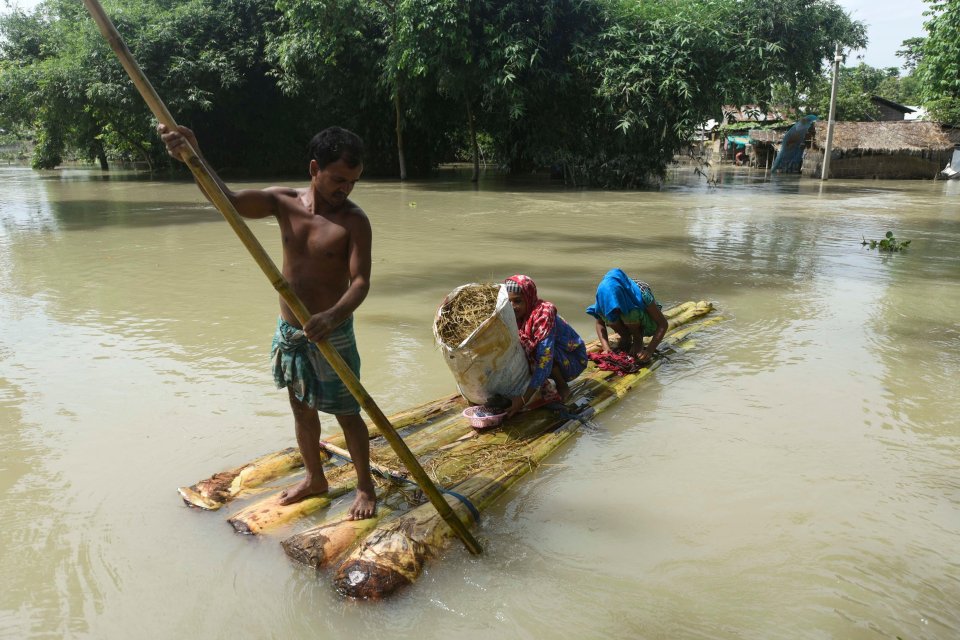 Intense rain and floods in the Indian state of Assam 