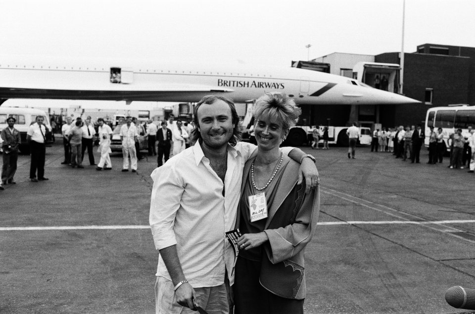 Phil Collins performed at both gigs after flying on Concorde