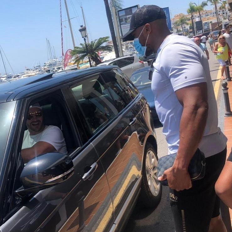 Joshua and Fury bumped into each other in Marbella on Saturday