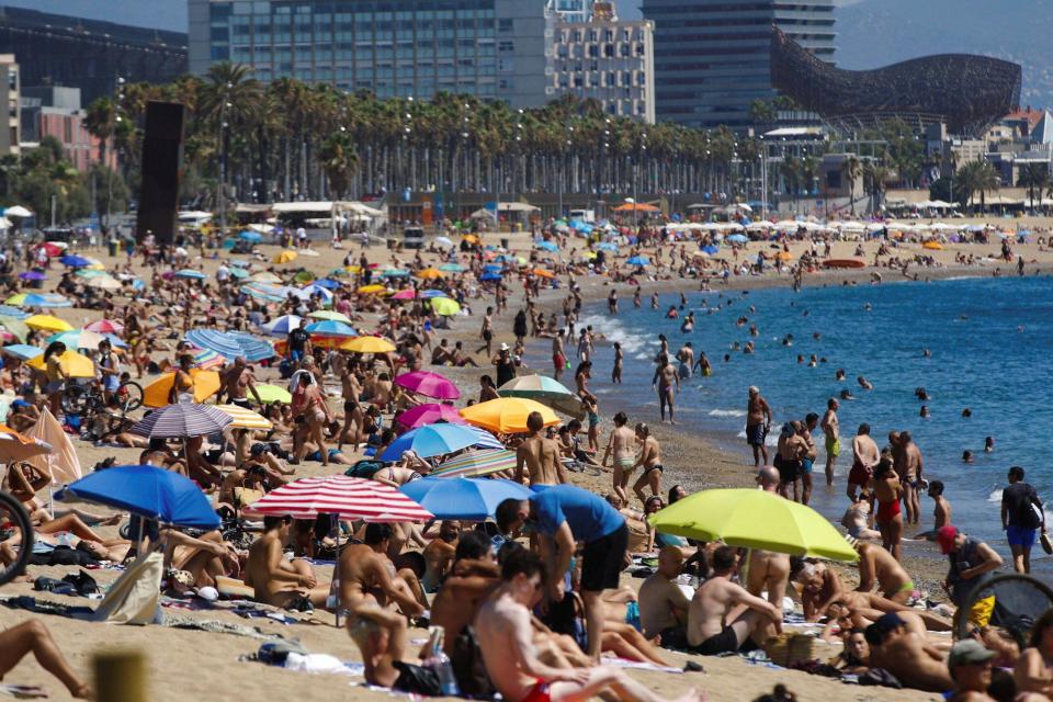 This what the beach in Barcelona looked like on July 18 