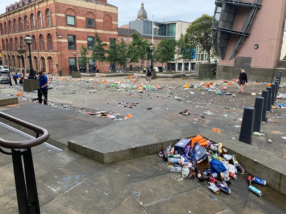 Millenium Square in Leeds is undergoing a big clean-up operation