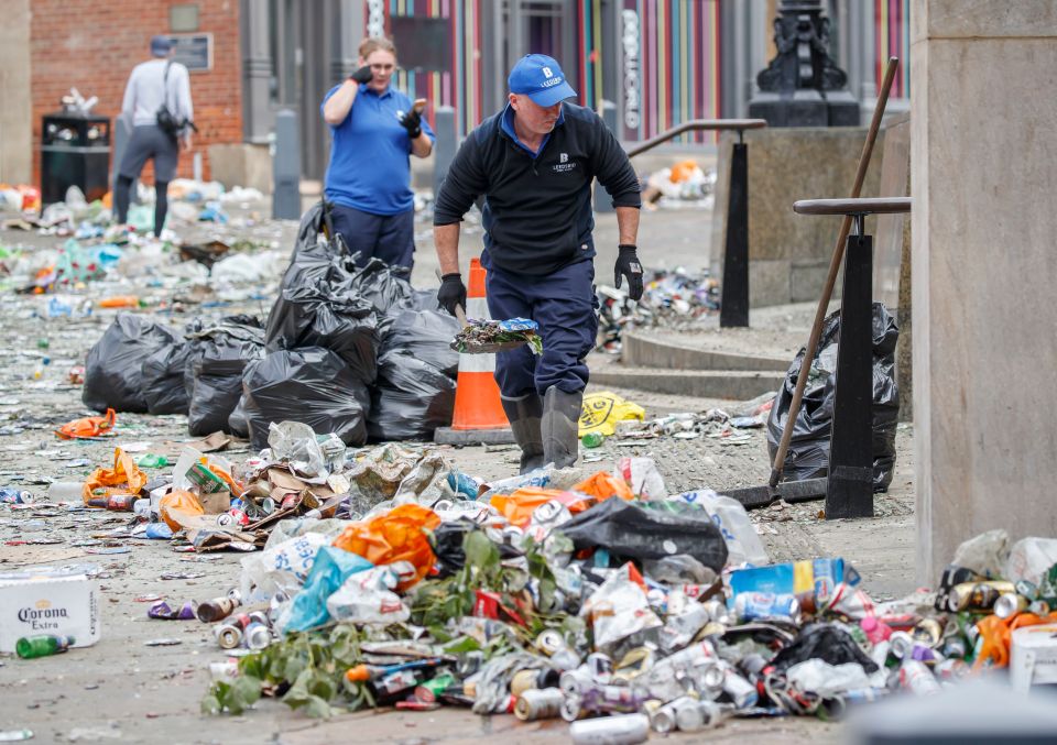 Leeds clear-up operation gets underway in the city centre