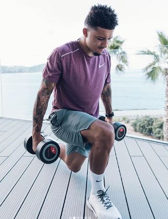 Jadon Sancho has been keeping himself in shape